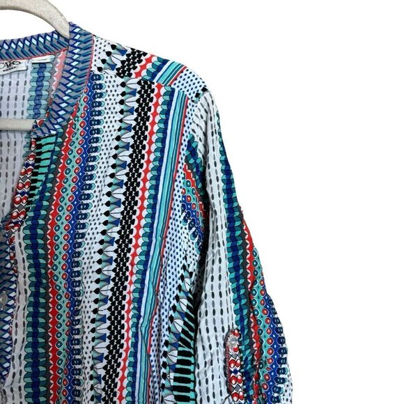 CATO Top Womens 26 28W Multicolor Boho Artsy Print Rayon Blouse Ladies - Picture 3 of 9